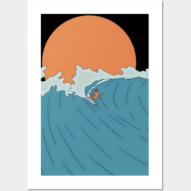 Ride the wave Wall Art by Swadeillustrations